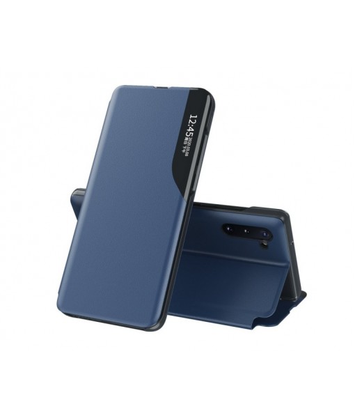 Husa Samsung Galaxy S21 FE, Eco Book, Piele Ecologica, Albastru